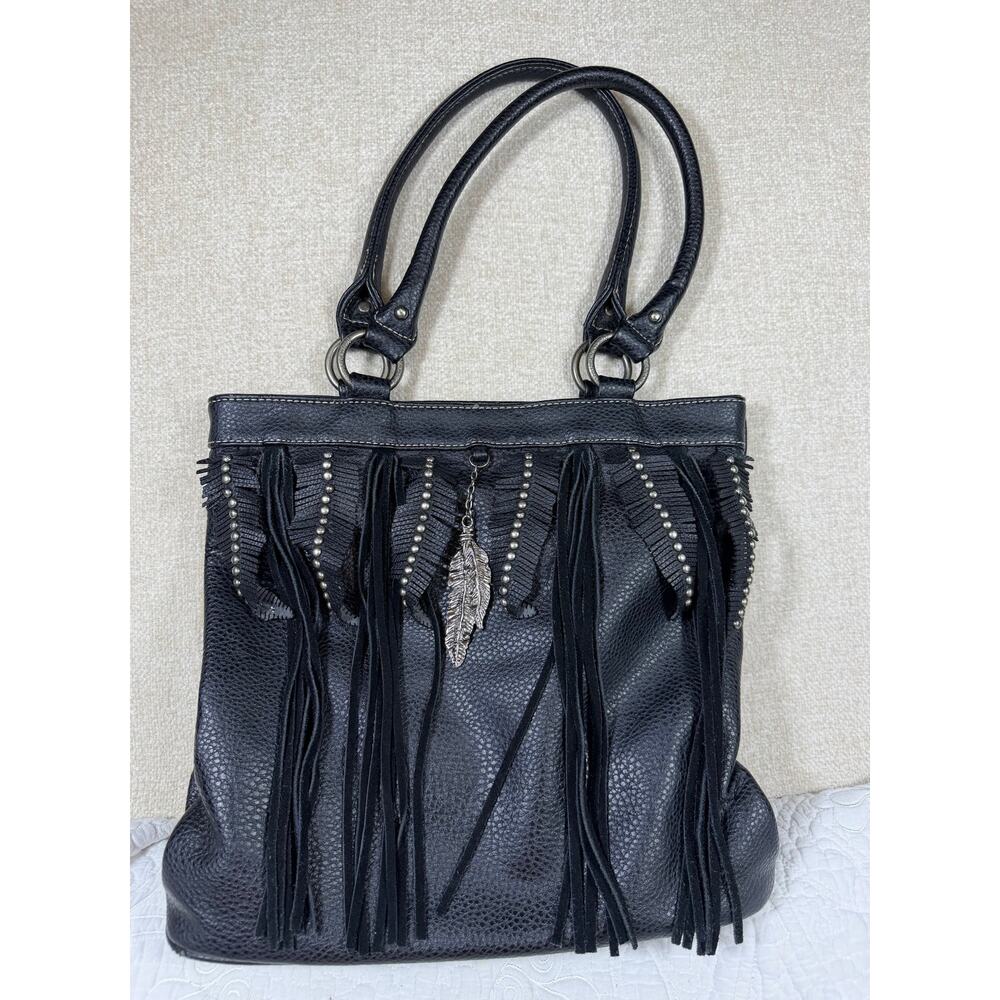 Montana West Women's Black Western Cowgirl Tote Bag Pebbled Leather Fashion
